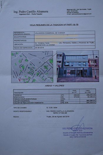 Informe tasación vivienda Trujillo
