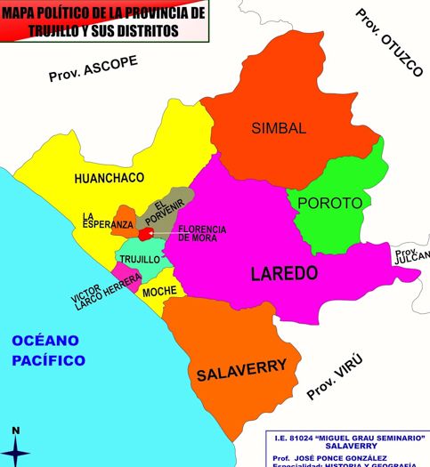Mapa de la provincia de Trujillo